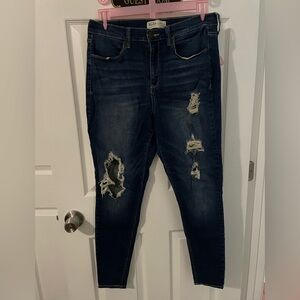Mudd Dark Blue Highly Distressed Skinny Jeans